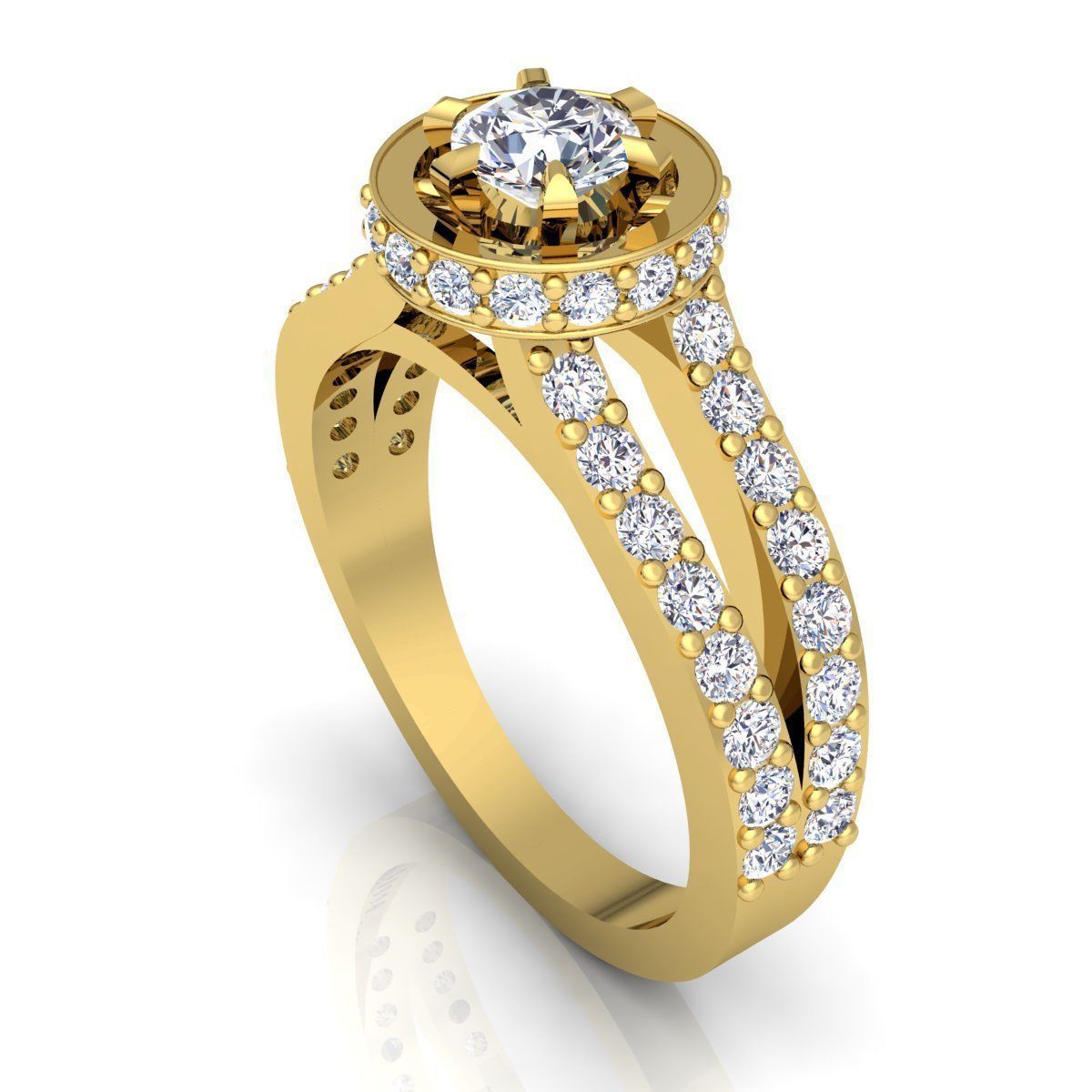 Fancy Diamond Ring  3D print model_2