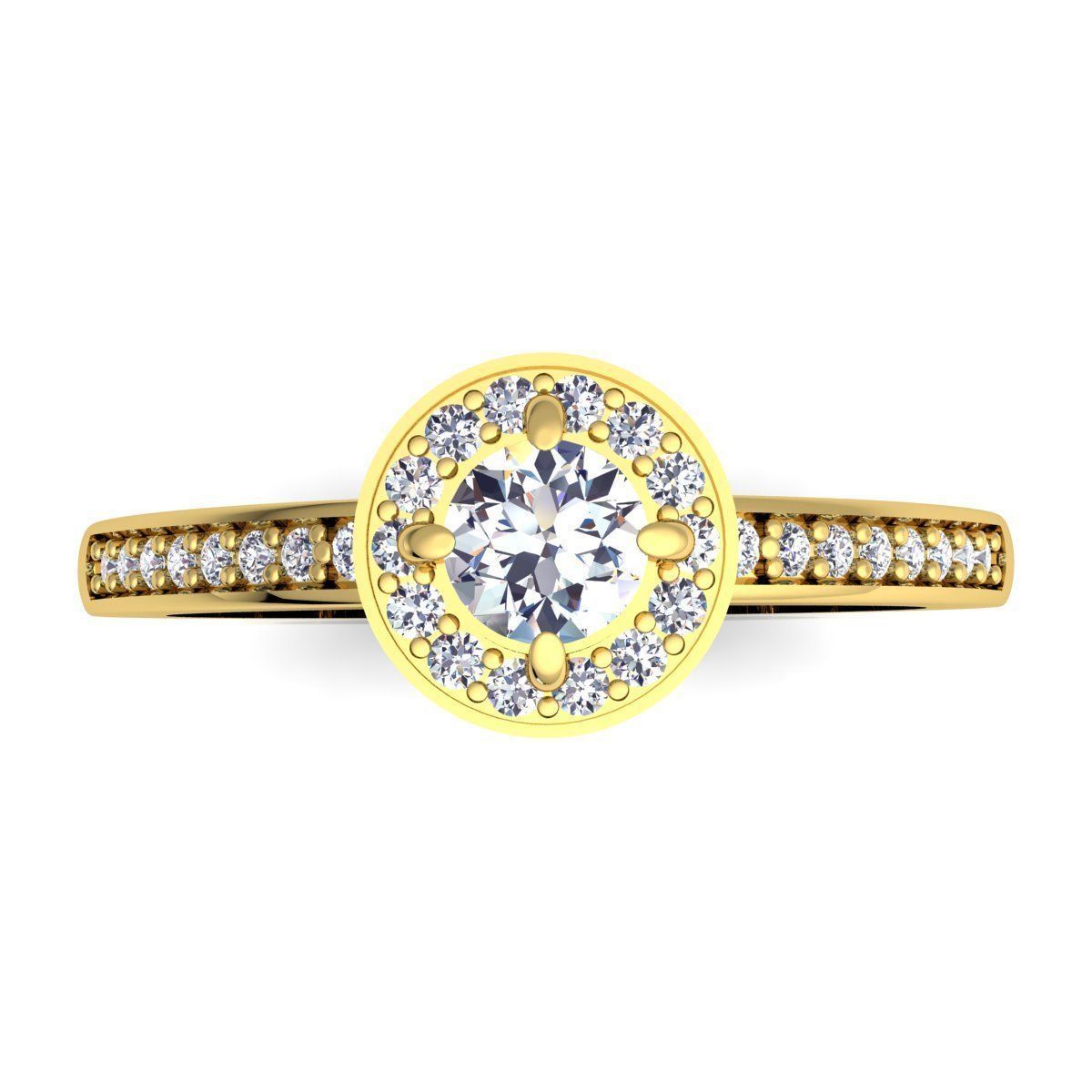 Fancy Solitaire Diamond Ring 3D print model_9