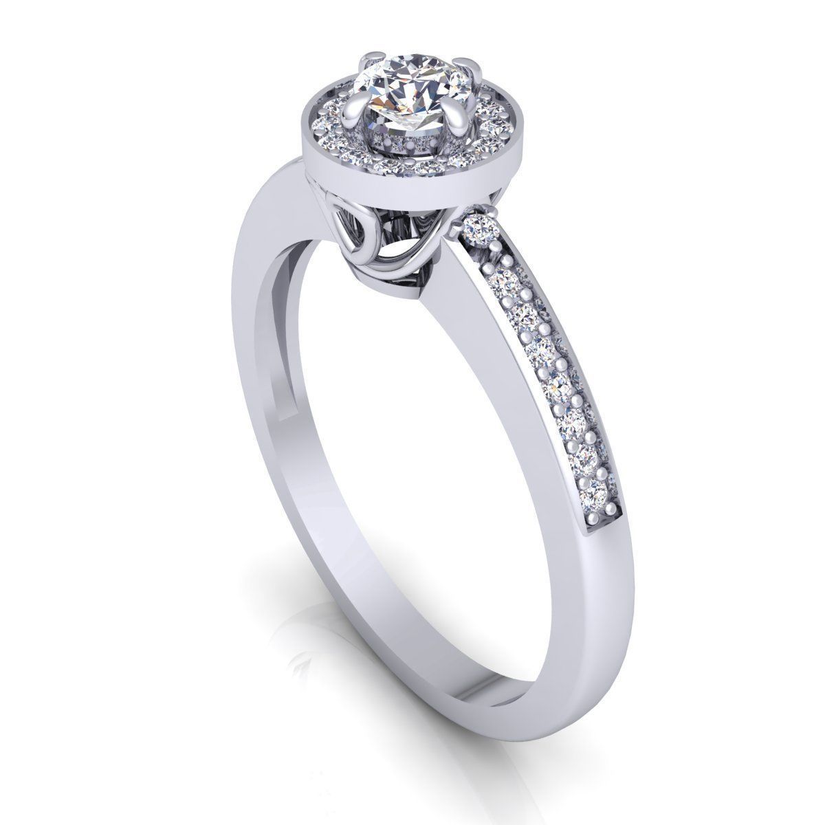 Fancy Solitaire Diamond Ring 3D print model_4