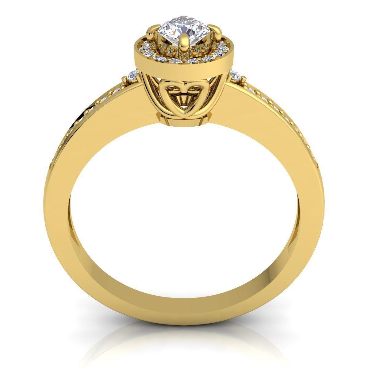 Fancy Solitaire Diamond Ring 3D print model_6