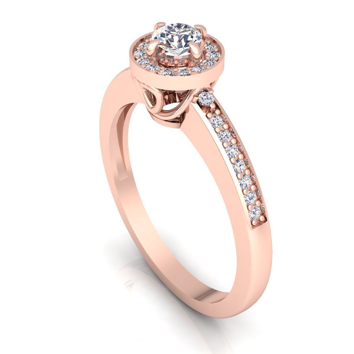 Fancy Solitaire Diamond Ring 3D print model_3