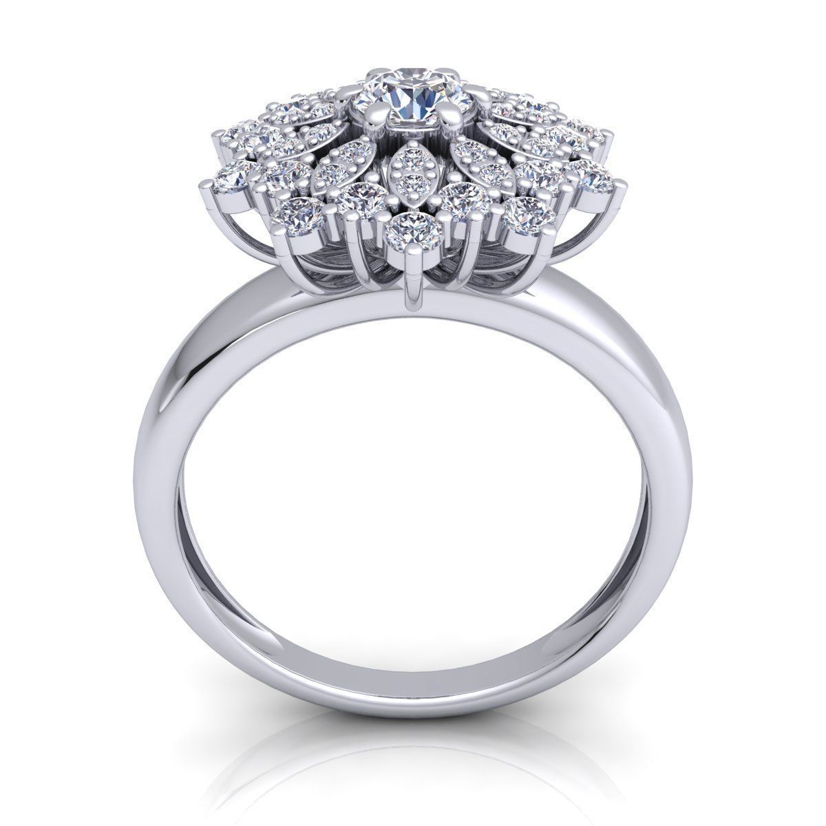 Tree Style Diamond Ring 3d Model Print 3D print model_8