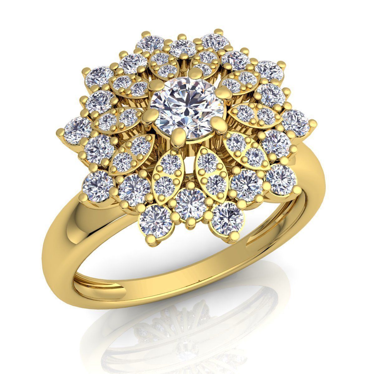 Tree Style Diamond Ring 3d Model Print 3D print model_2