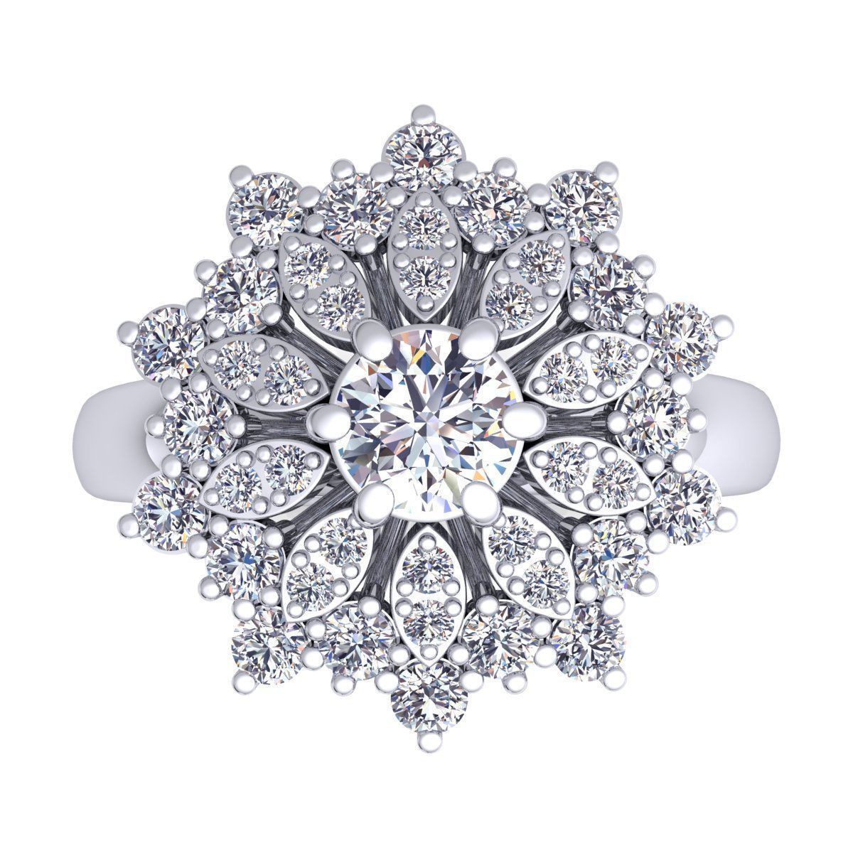 Tree Style Diamond Ring 3d Model Print 3D print model_11