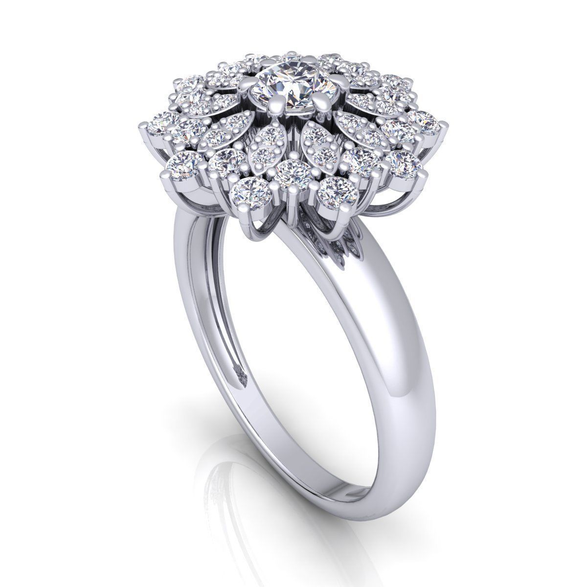 Tree Style Diamond Ring 3d Model Print 3D print model_5