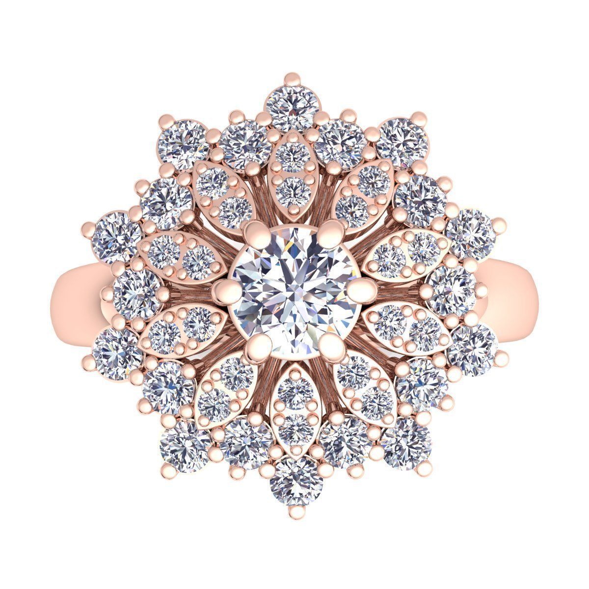 Tree Style Diamond Ring 3d Model Print 3D print model_10