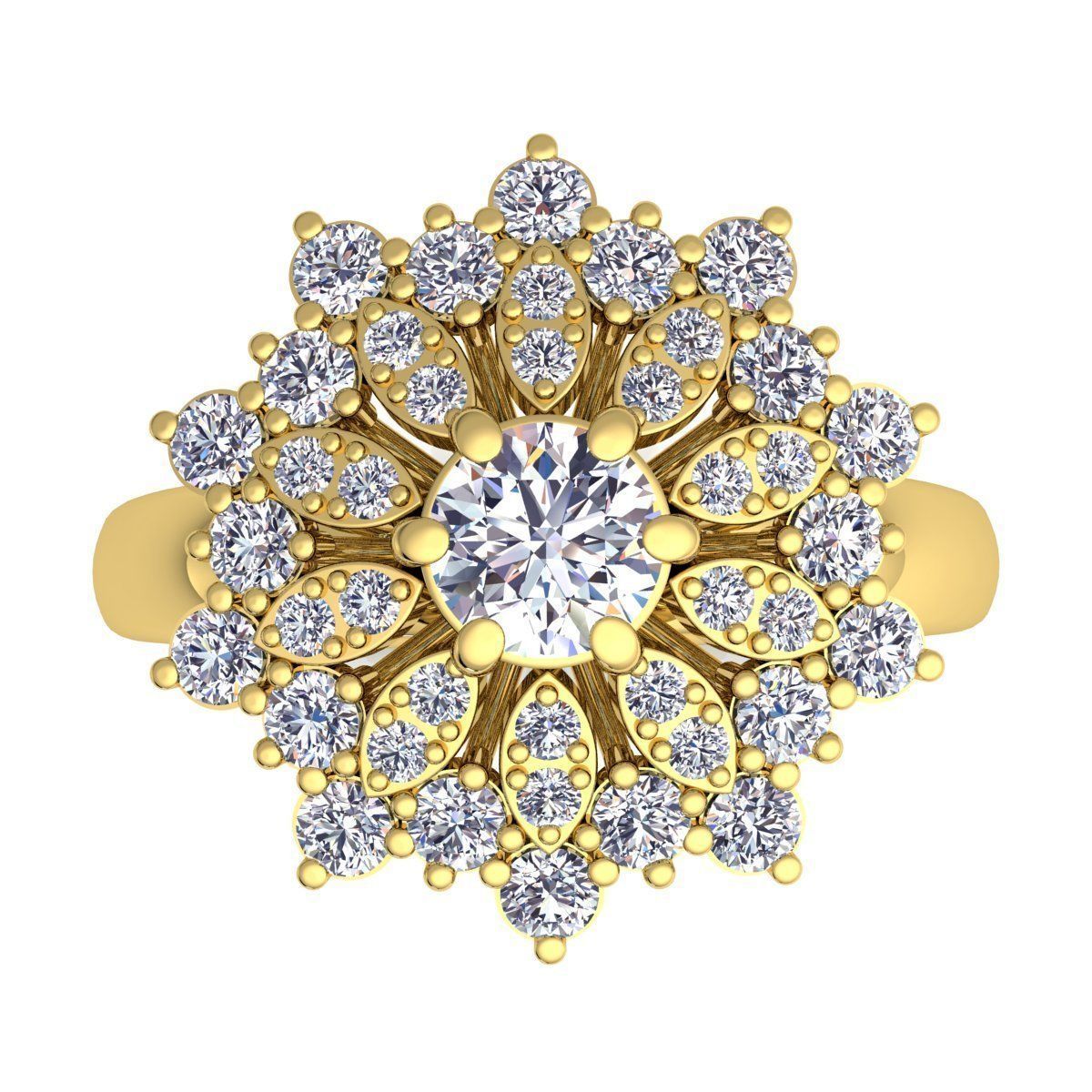 Tree Style Diamond Ring 3d Model Print 3D print model_9