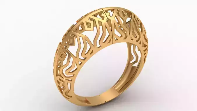 Abstract Ornament Fashion Gold Ring
