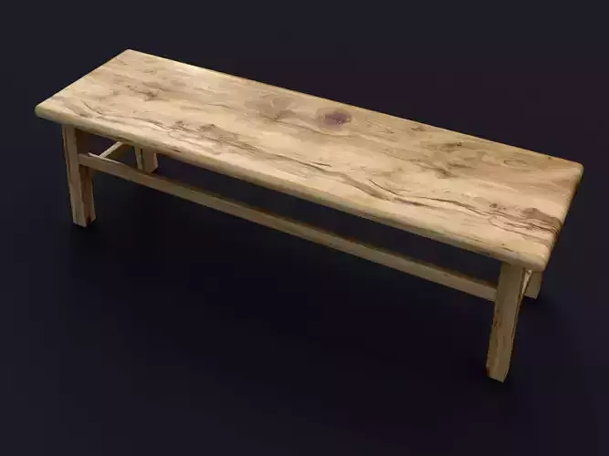 Walnut Wood Table 3D model