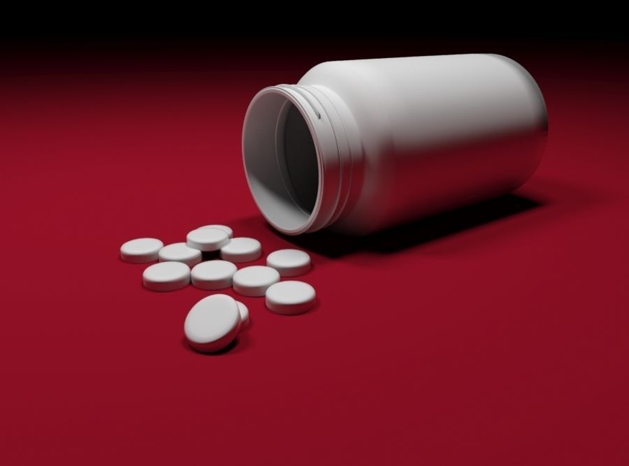 bottle and pill Low-poly 3D model_1