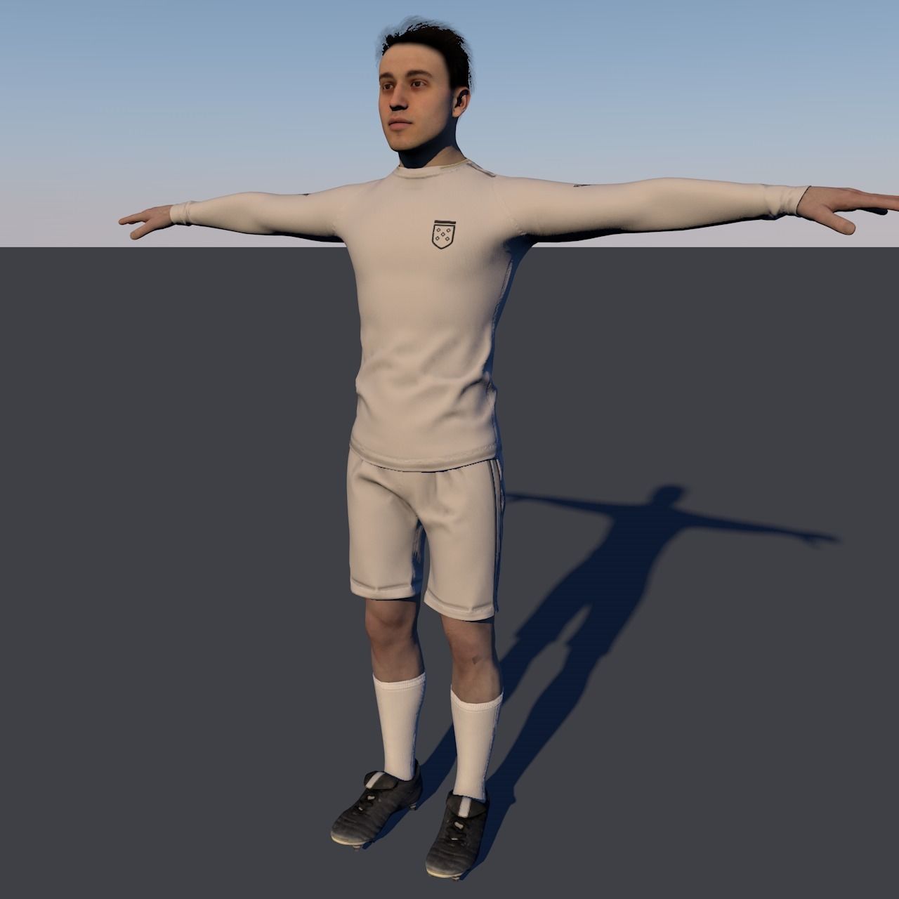 footballer Low-poly 3D model_0