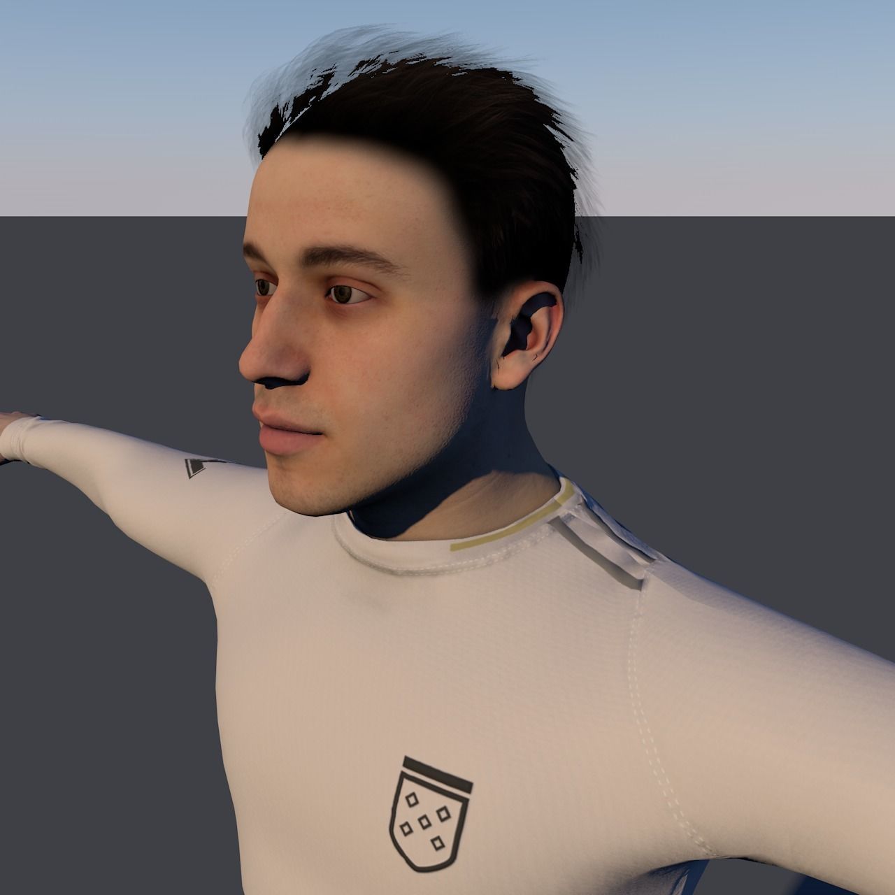 footballer Low-poly 3D model_3