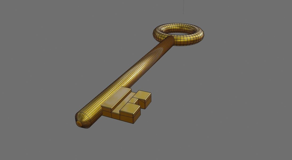 Gold Key and Silver Key - Chave de ouro e prata Low-poly 3D model_7
