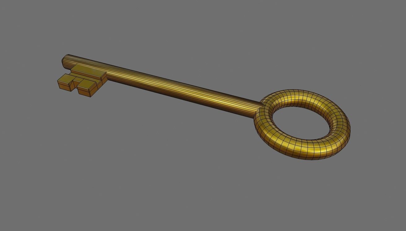 Gold Key and Silver Key - Chave de ouro e prata Low-poly 3D model_5