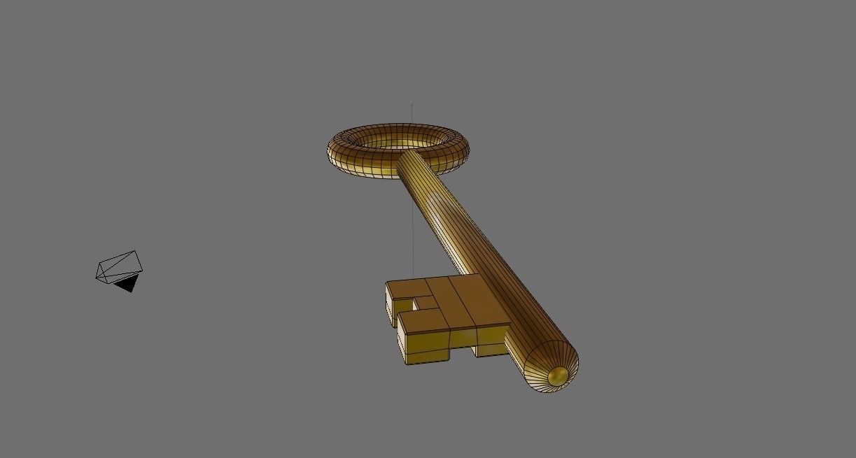 Gold Key and Silver Key - Chave de ouro e prata Low-poly 3D model_8