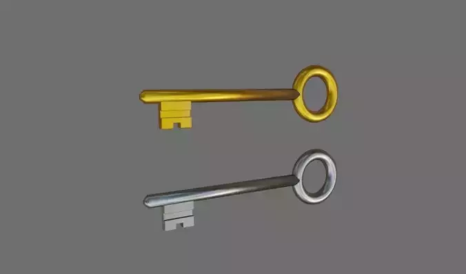 Gold Key and Silver Key - Chave de ouro e prata Low-poly 3D model Gold Key and Silver Key - Chave de ouro e prata Low-poly 3D model