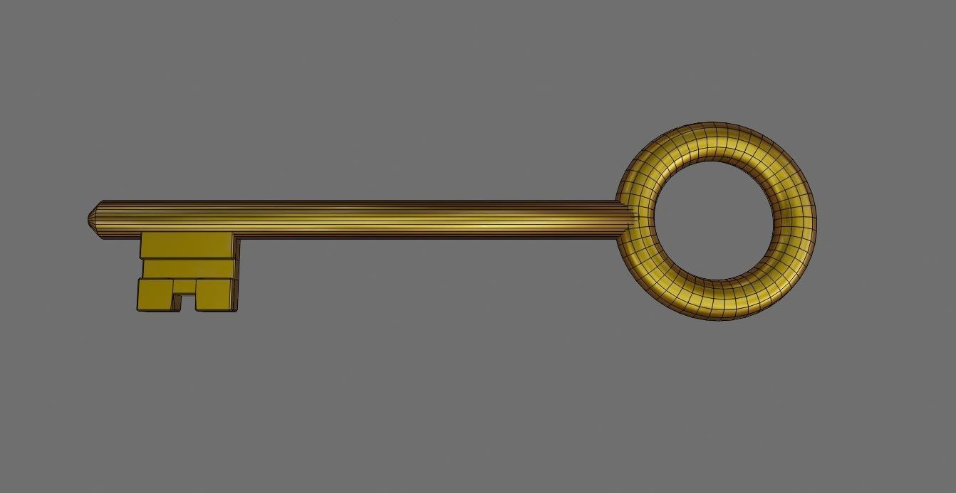 Gold Key and Silver Key - Chave de ouro e prata Low-poly 3D model_6