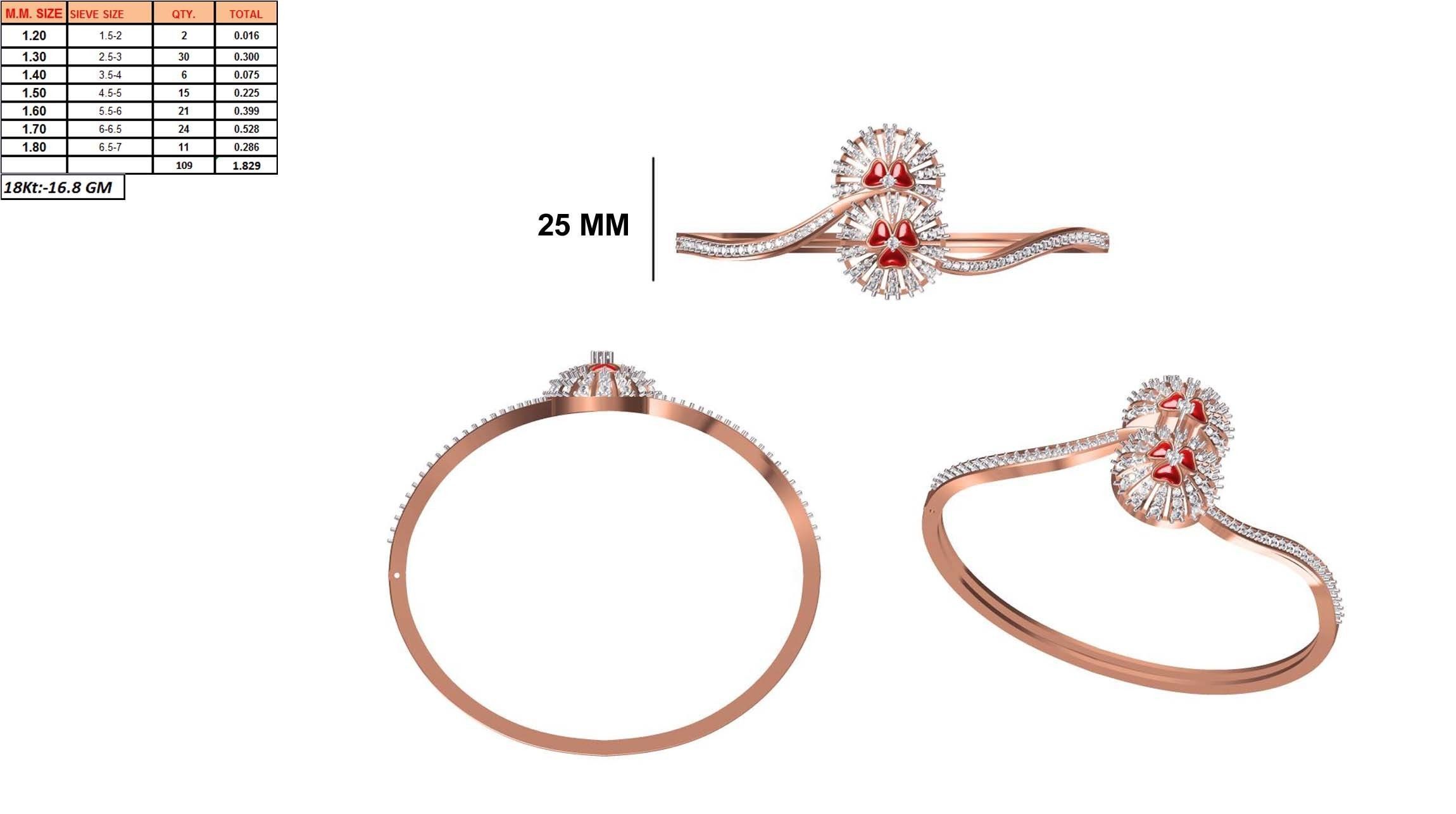 179 Women Bracelets jcd Jewelcad render detail 3D model 3D printable ...