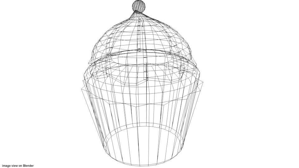 Cupcake 3D model_3
