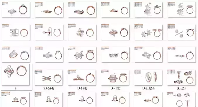 162 Women cocktail  Band Ring jcd jewelcad render  detail