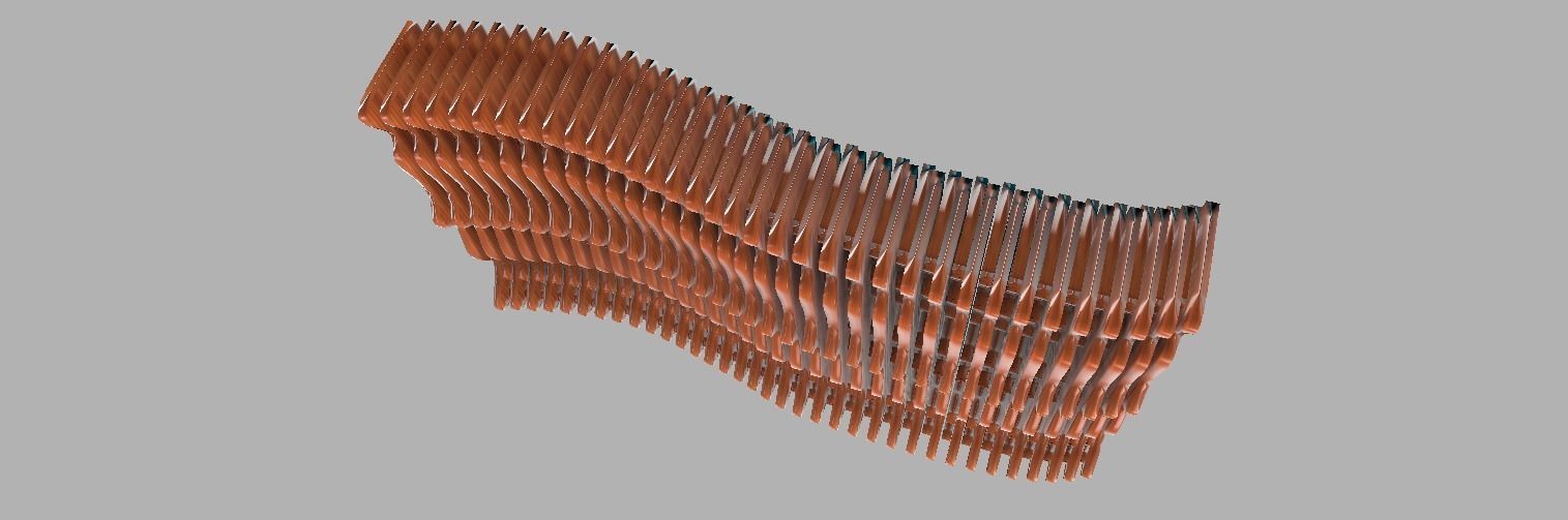 Curved wall version 3 3D model_1