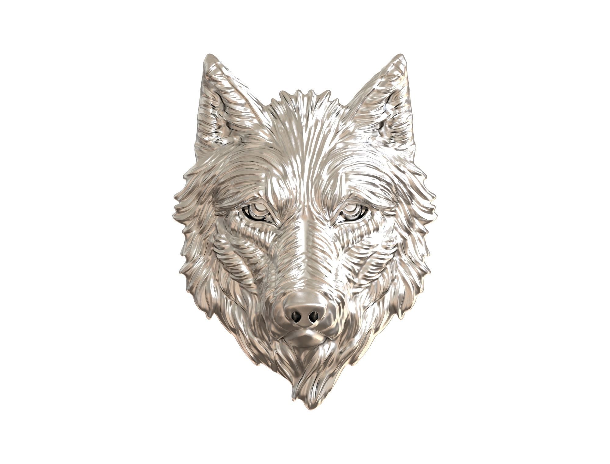 Wolf is not angry pendant Mikimoto 3D print model_14