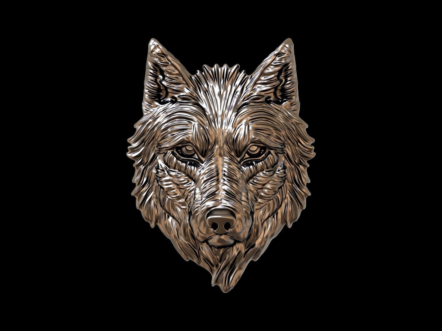 Wolf is not angry pendant Mikimoto 3D print model_2