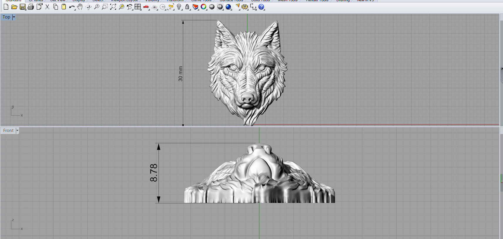 Wolf is not angry pendant Mikimoto 3D print model_4