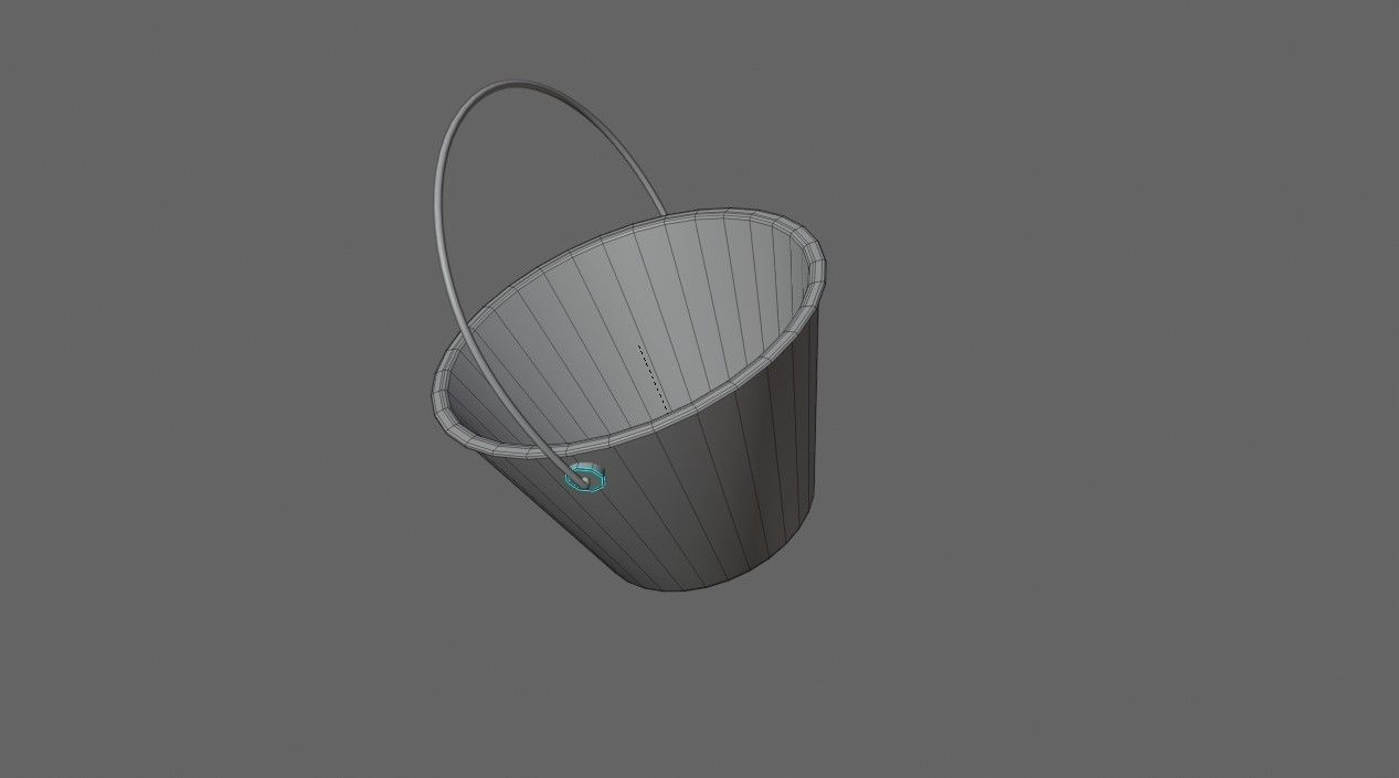 Blue Bucket - Balde azul Low-poly 3D model_8