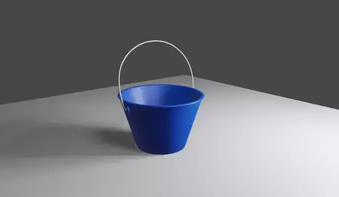 Blue Bucket - Balde azul Low-poly 3D model