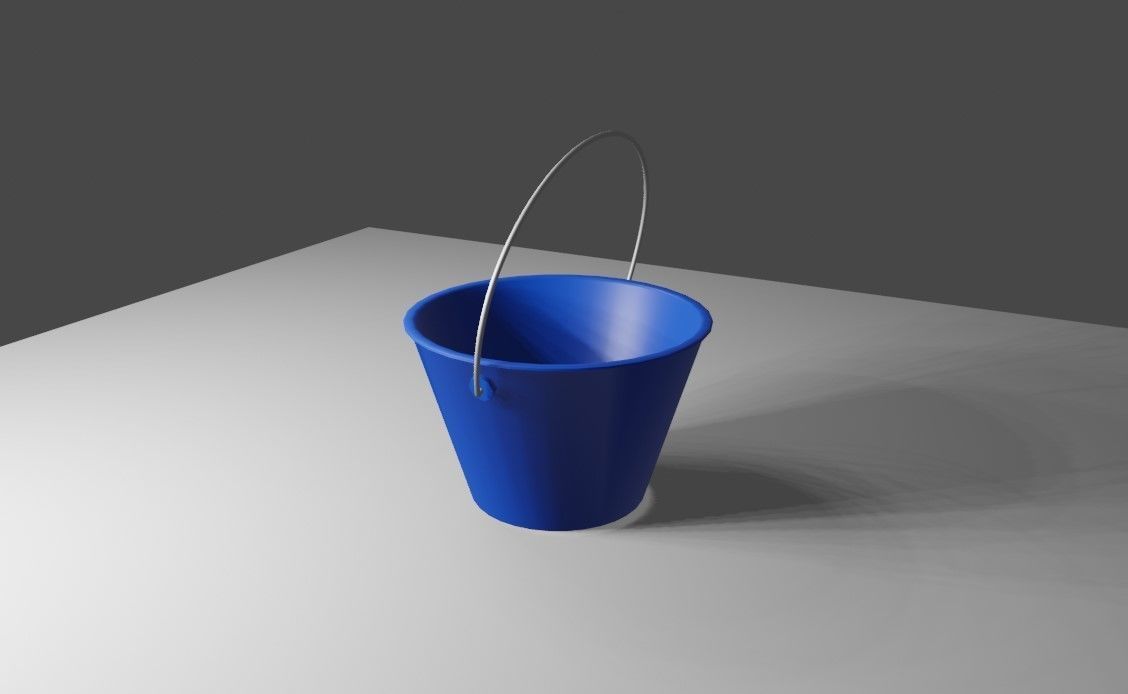 Blue Bucket - Balde azul Low-poly 3D model_2