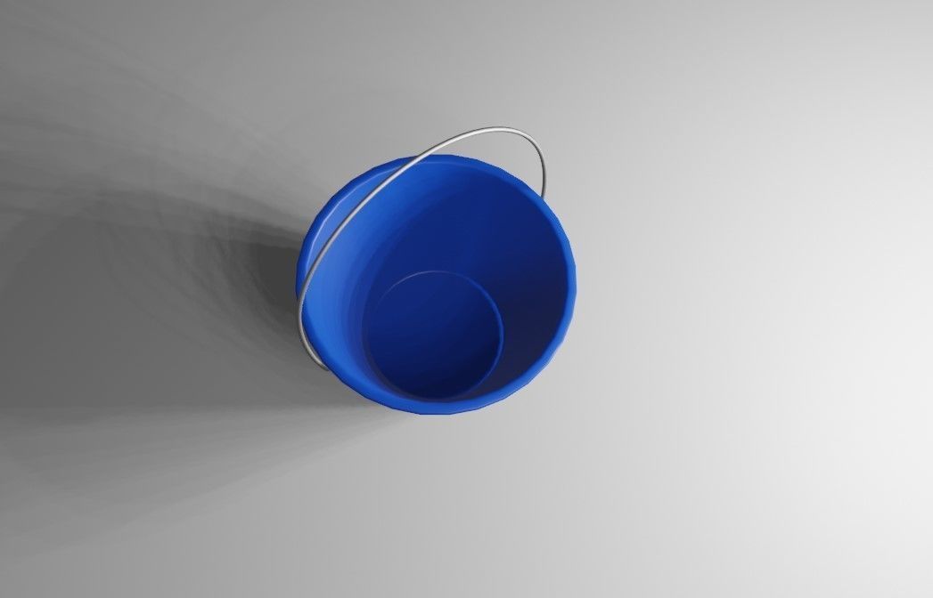 Blue Bucket - Balde azul Low-poly 3D model_4