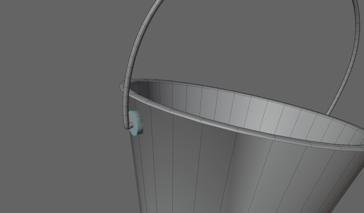 Blue Bucket - Balde azul Low-poly 3D model_11