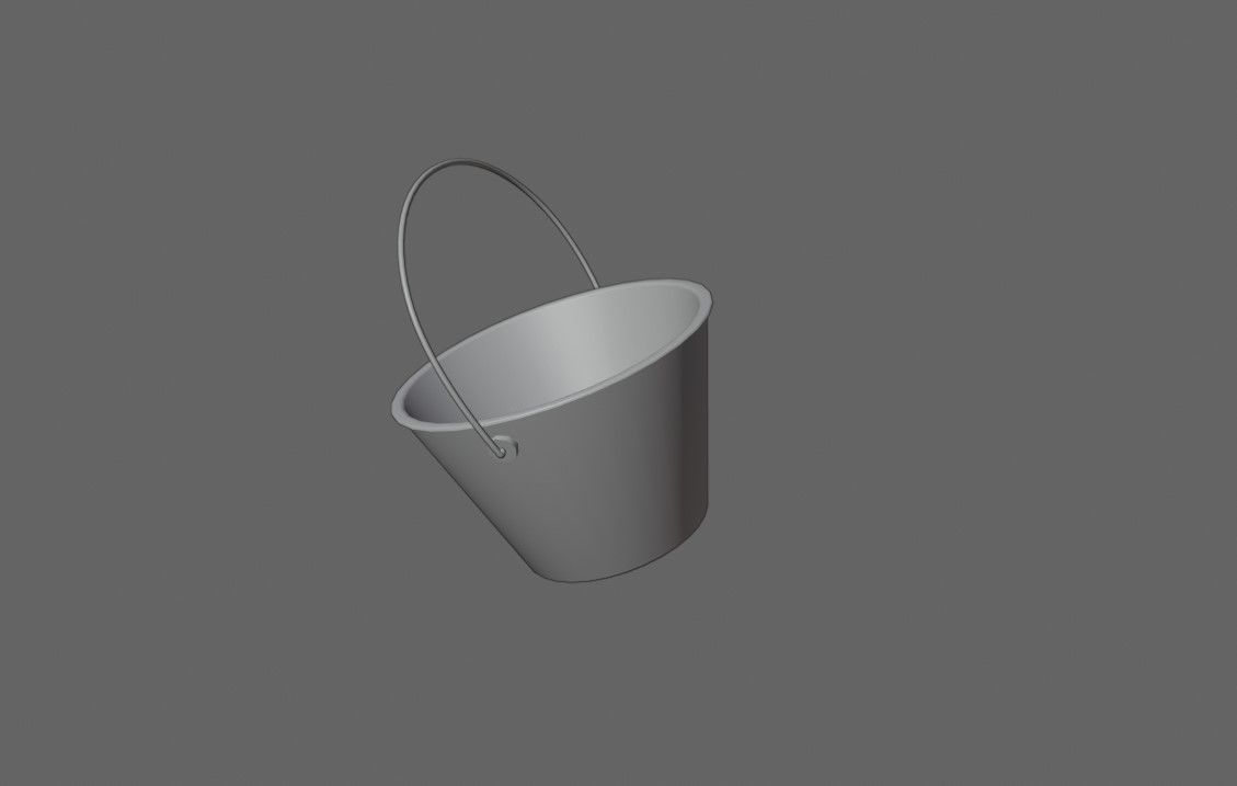 Blue Bucket - Balde azul Low-poly 3D model_6