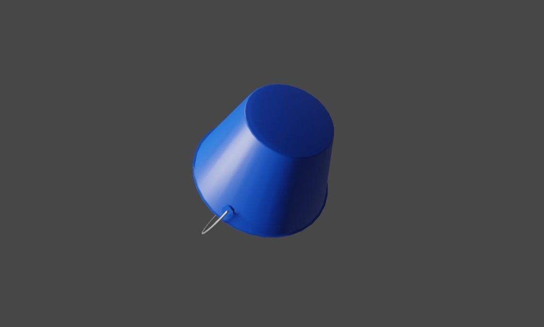 Blue Bucket - Balde azul Low-poly 3D model_5