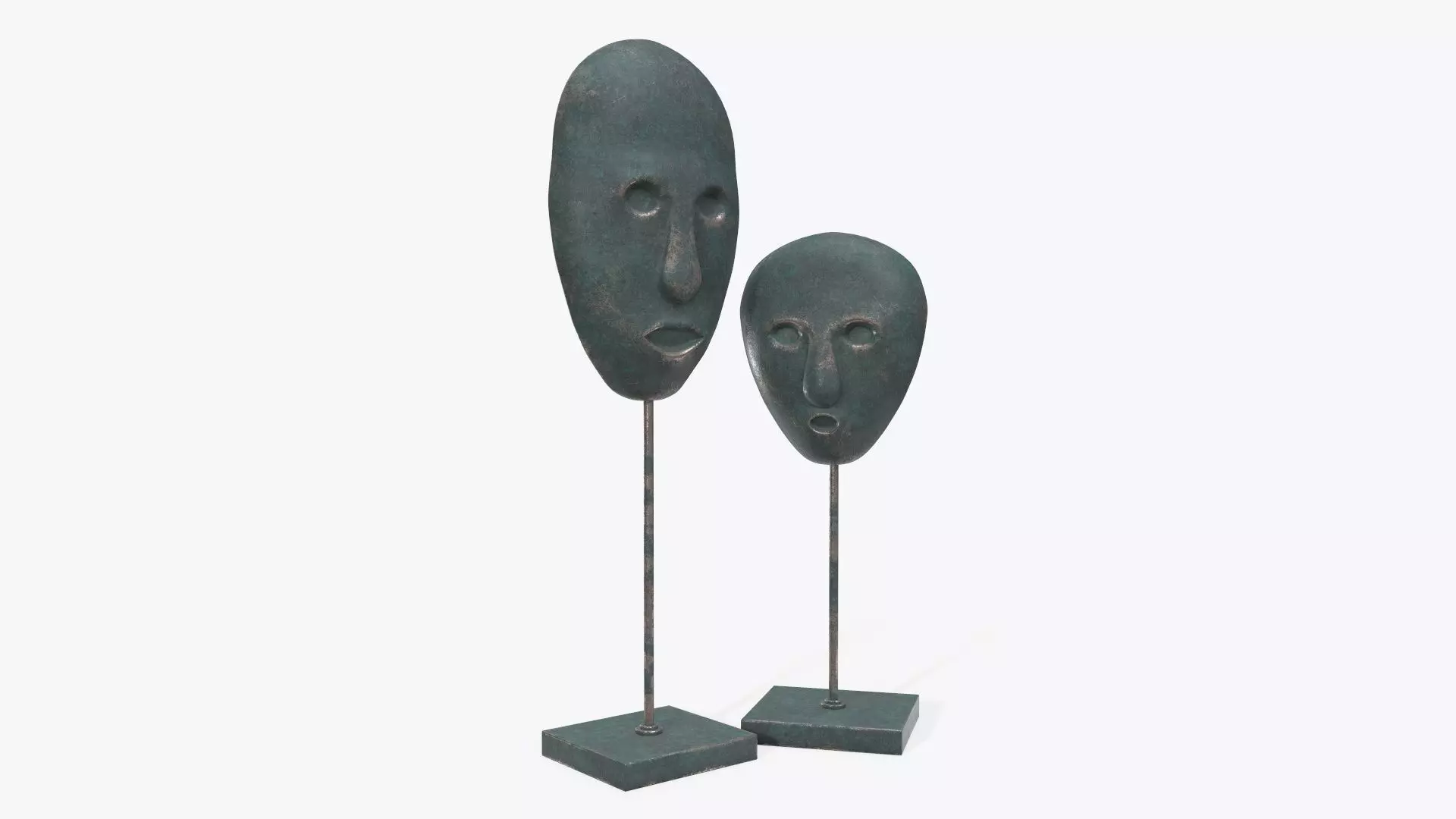 Human face sculptures 3D model