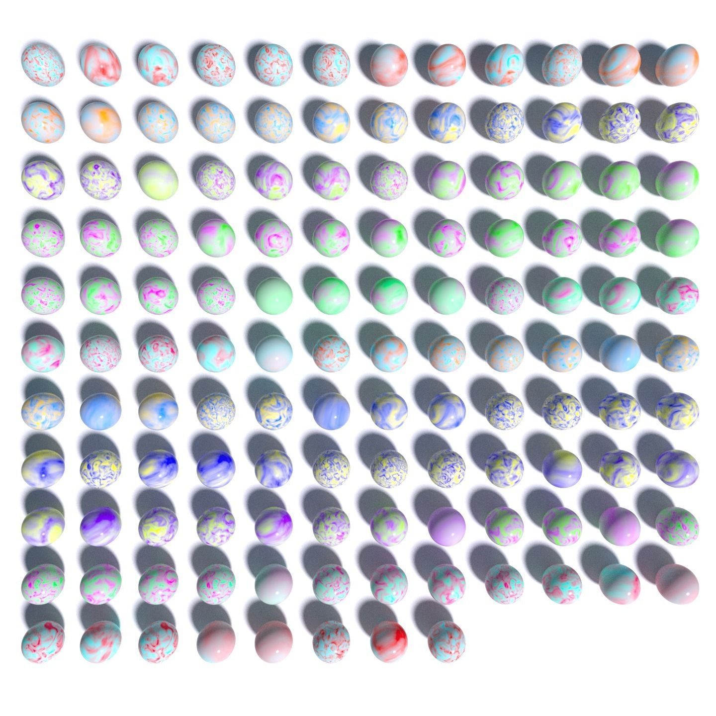 Marbles rainbow of colored circles Low-poly 3D model_5