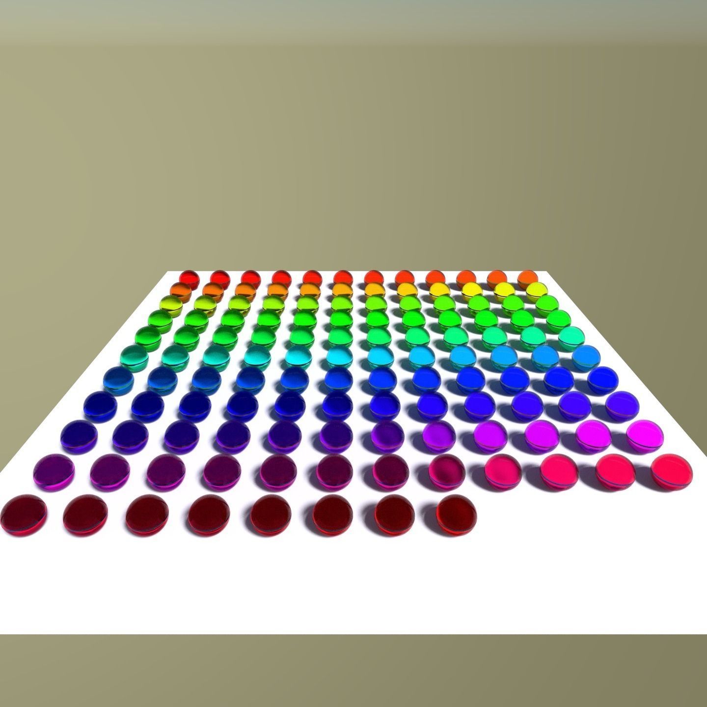 Marbles rainbow of colored circles Low-poly 3D model_2
