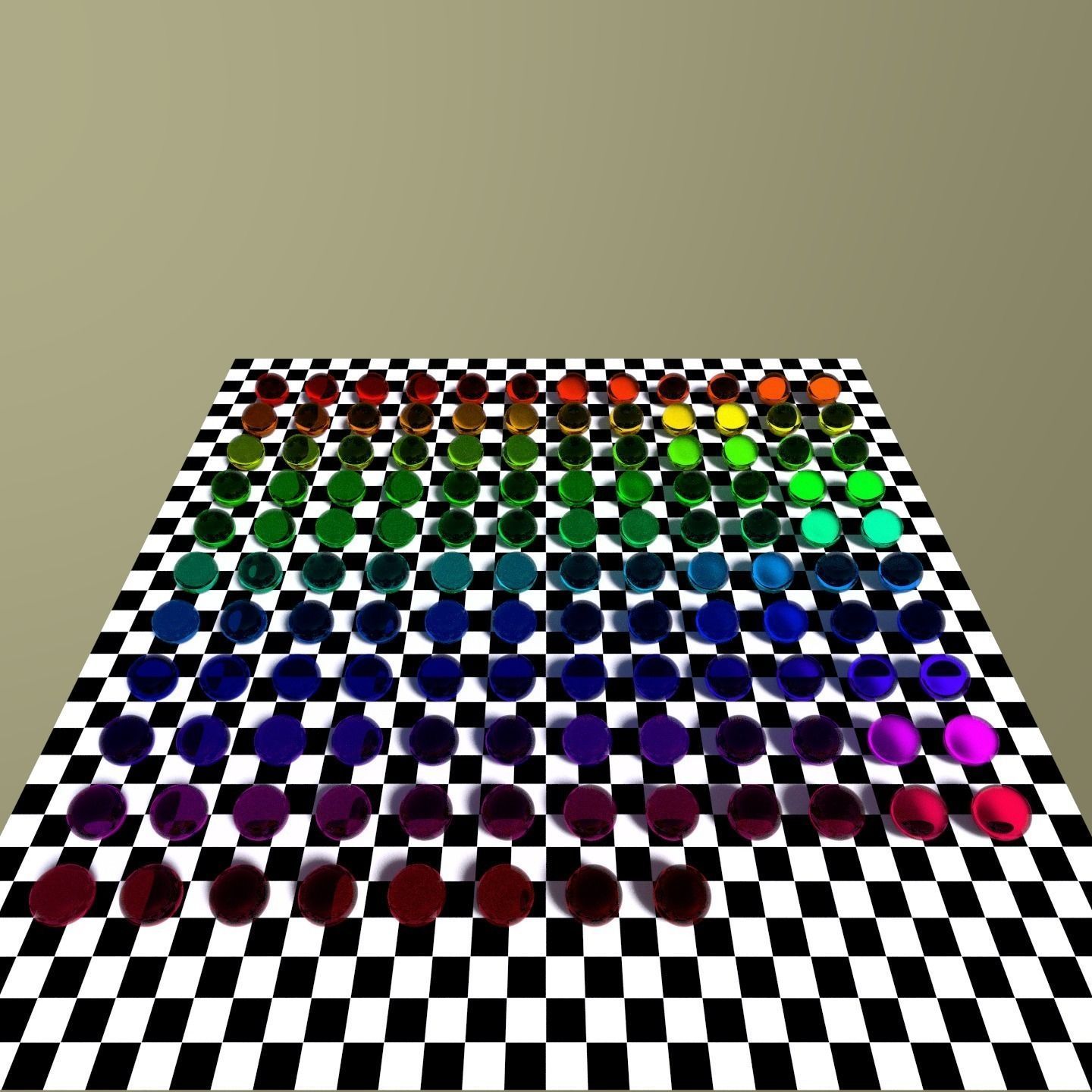 Marbles rainbow of colored circles Low-poly 3D model_0