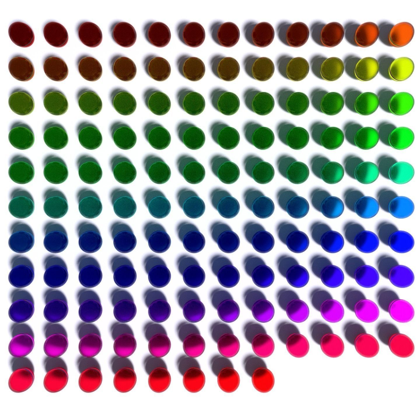 Marbles rainbow of colored circles Low-poly 3D model_7