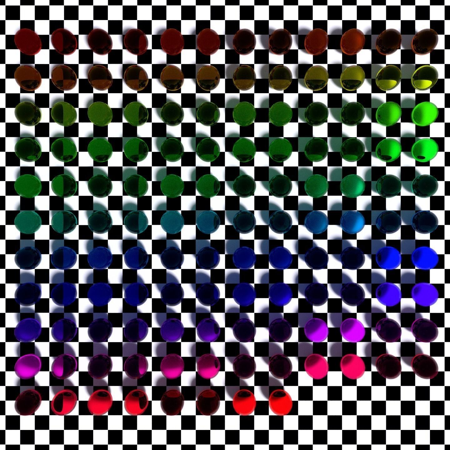 Marbles rainbow of colored circles Low-poly 3D model_6