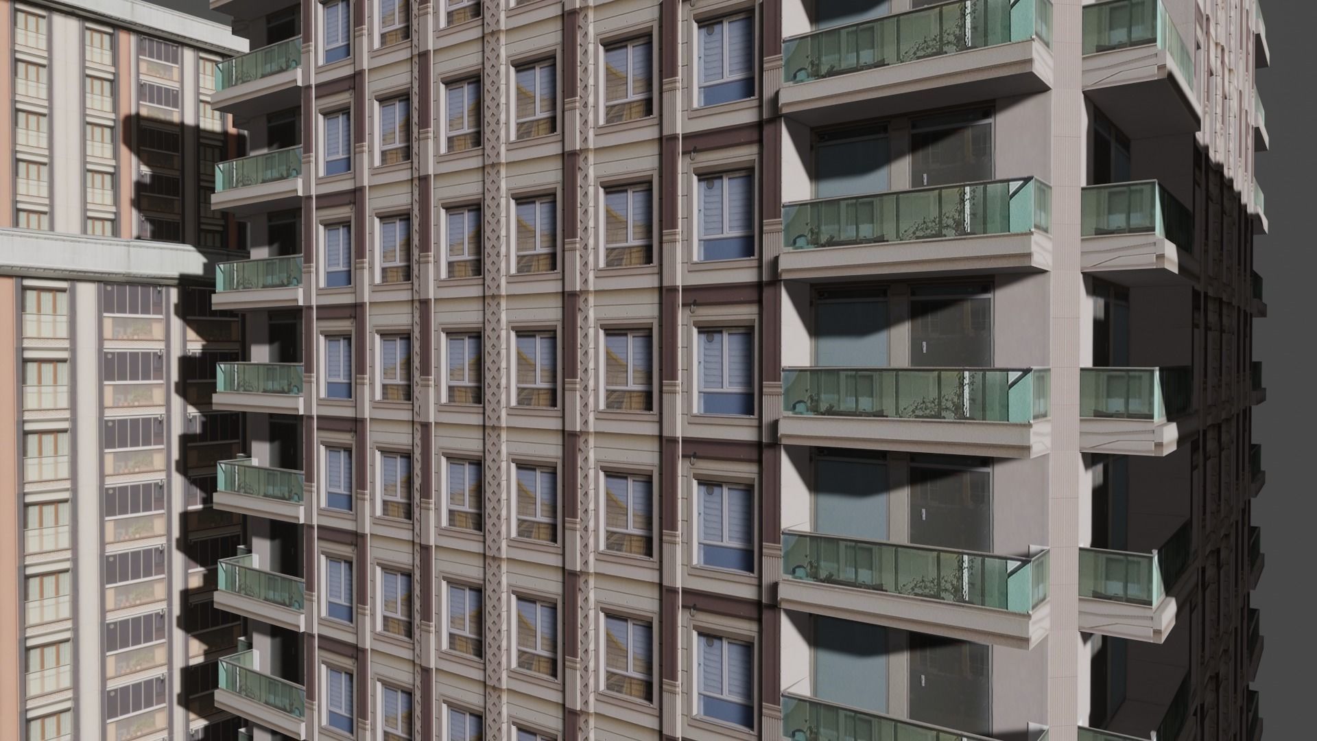 low-poly 10 city building Low-poly 3D model_1