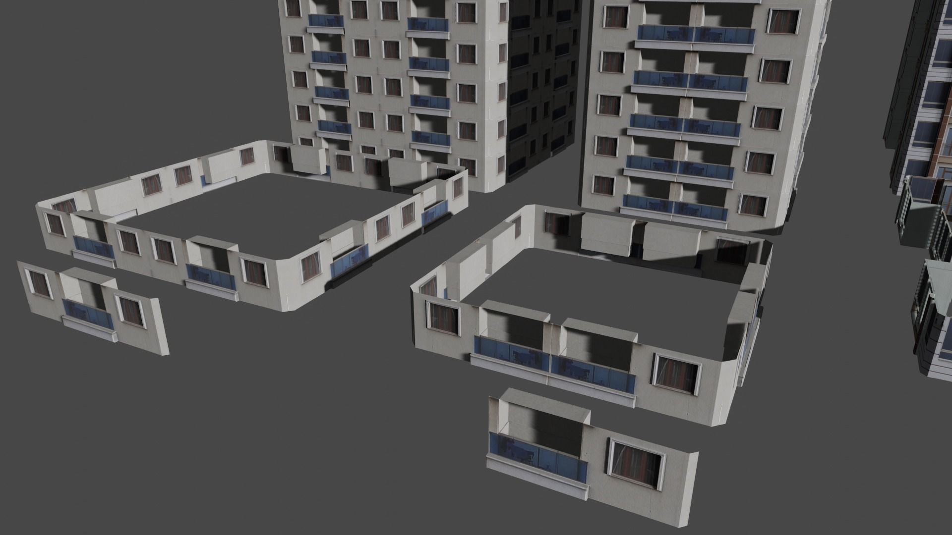 low-poly 10 city building Low-poly 3D model_10