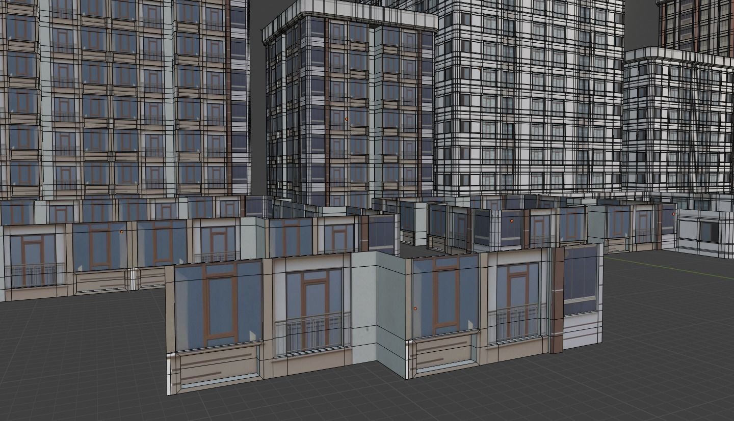 low-poly 10 city building Low-poly 3D model_13