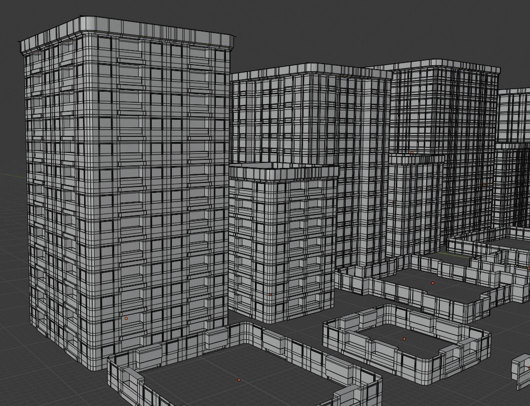 low-poly 10 city building Low-poly 3D model_11