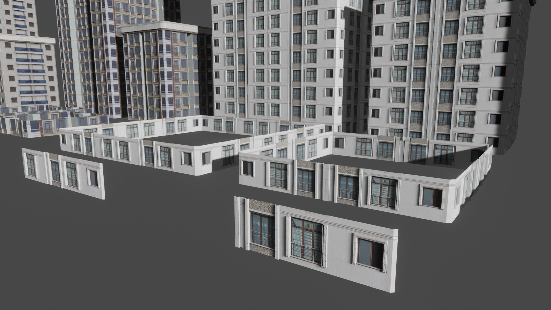 low-poly 10 city building Low-poly 3D model_8
