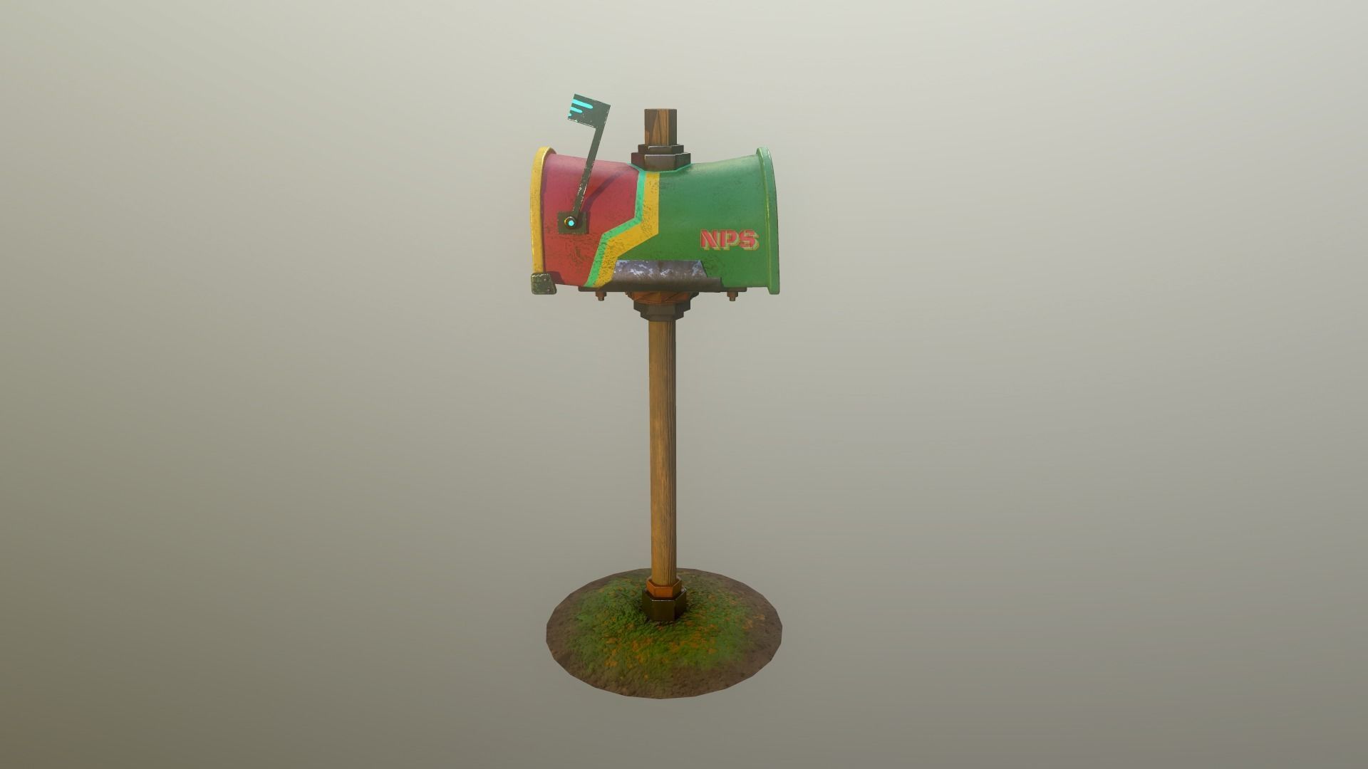 Mail Box Low-poly 3D model_7