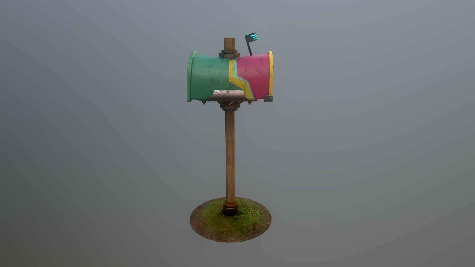 Mail Box Low-poly 3D model_5