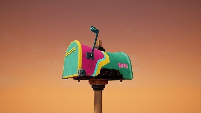 Mail Box Low-poly 3D model