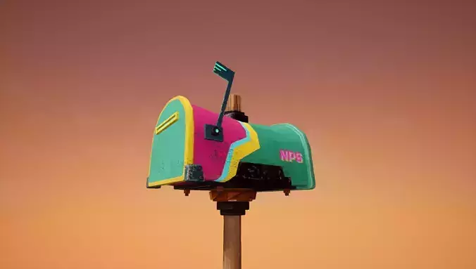 Mail Box Low-poly 3D model